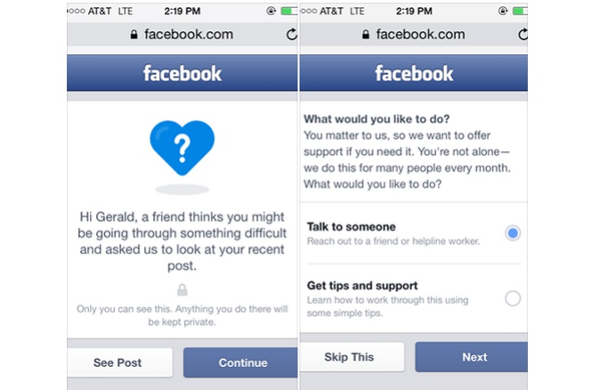 Facebook evitar suicidios