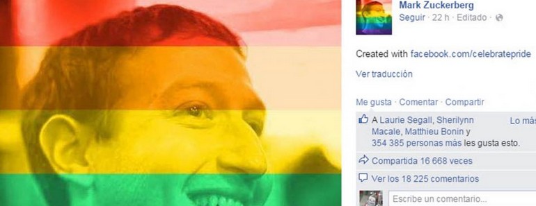 Facebook y su filtro arcoíris celebran el orgullo gay