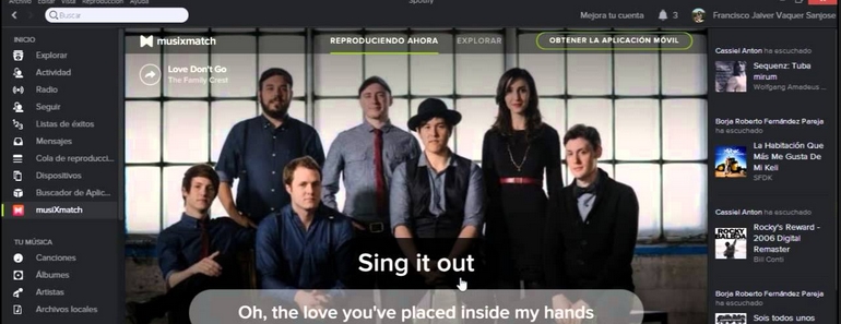 Spotify muestra las letras de las canciones como un karaoke