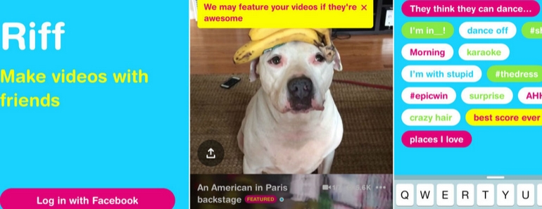 Riff aplicación de Facebook para hacer videos en grupo
